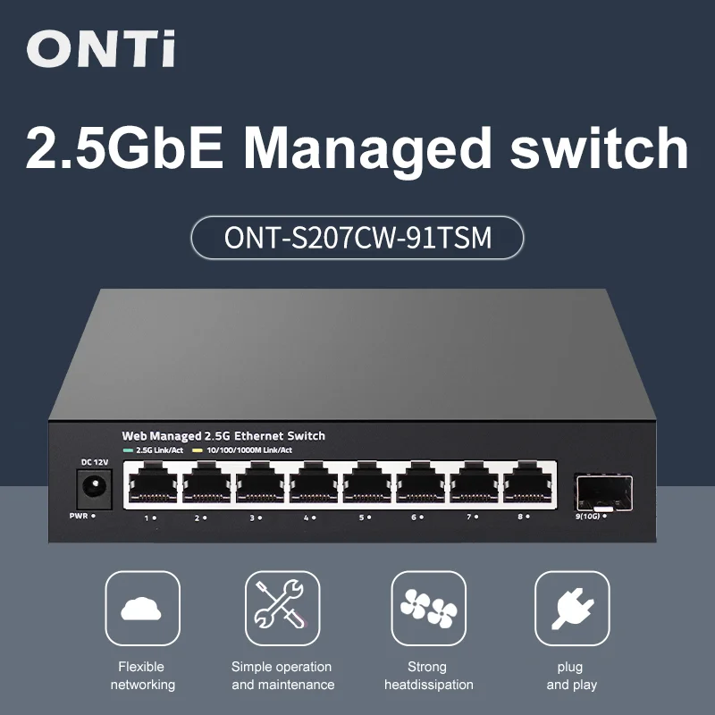 Sfp+ 10G Managed Switch 8 Port - ONTi Commutateur géré 2.5GbE 8 ports