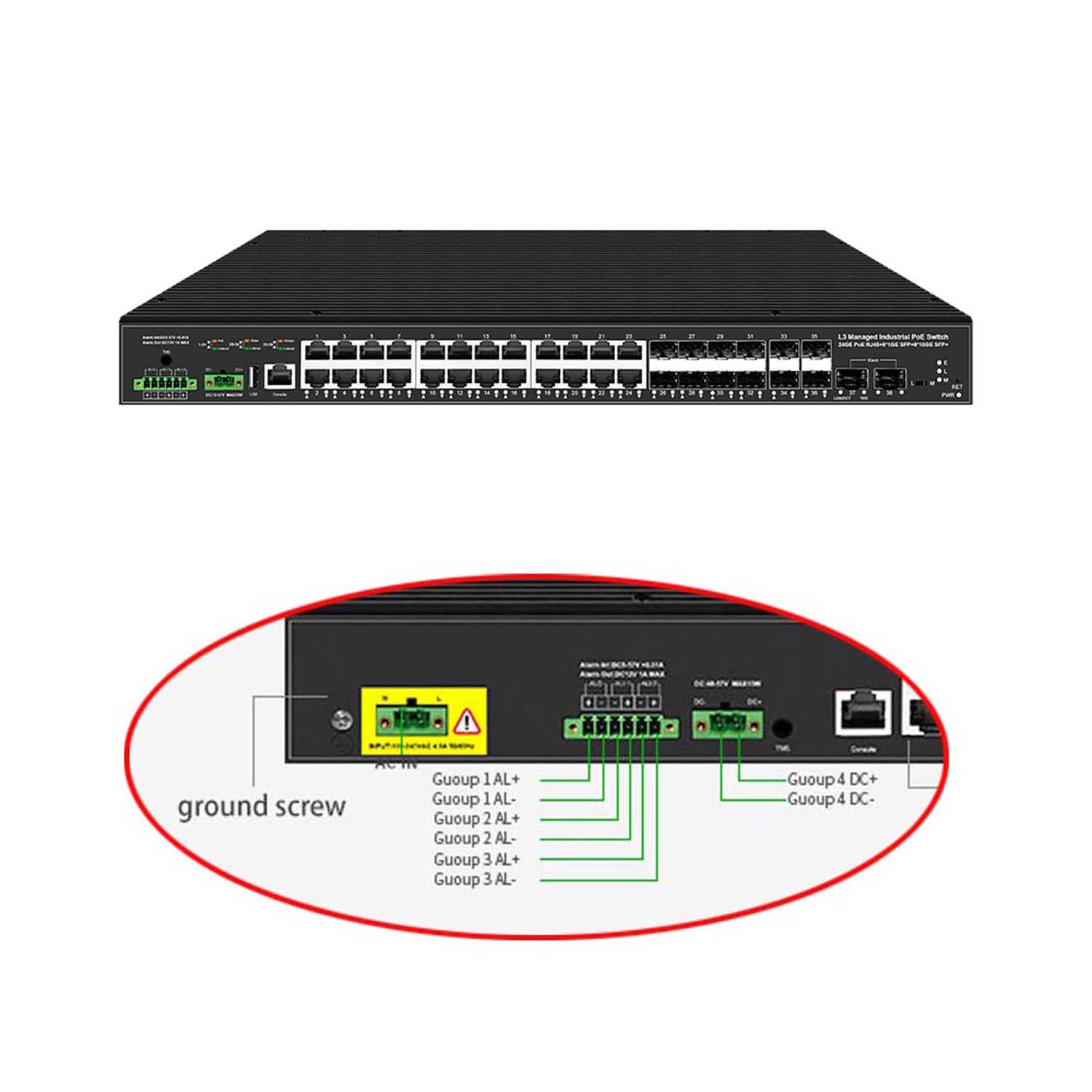 Sfp+ 10G Managed Switch 8 Port - Commutateur géré industriel L3 à 38