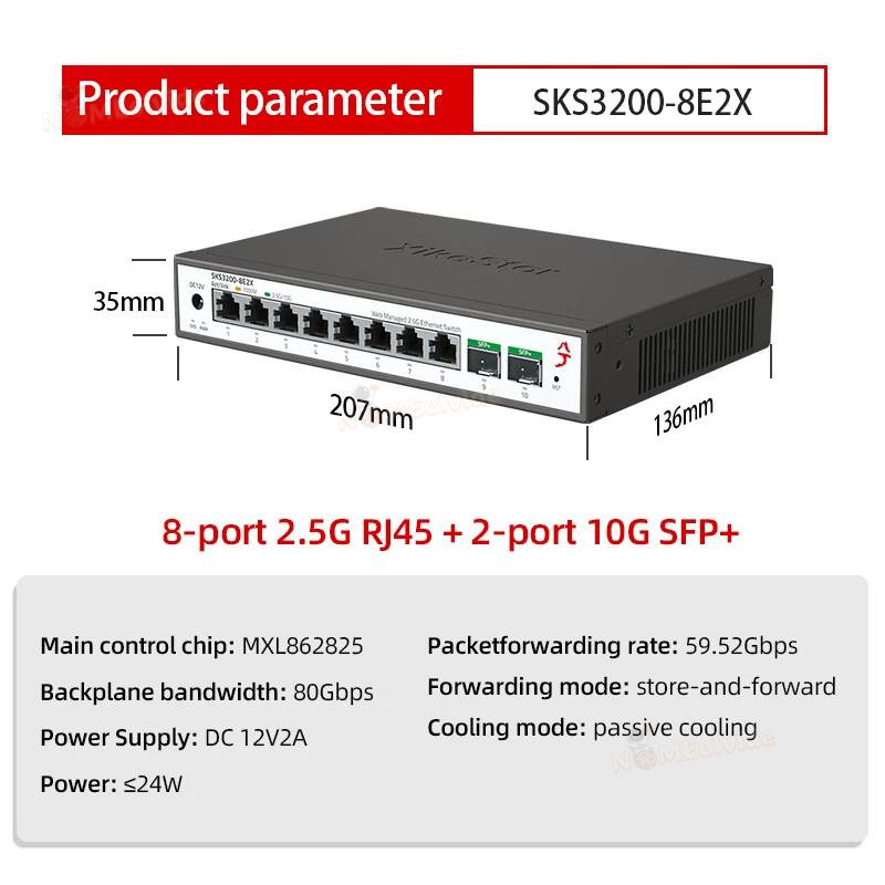 Commutateur Xikestor SKS1200 S - Sfp+ 10G Managed Switch 8 Port avis et prix